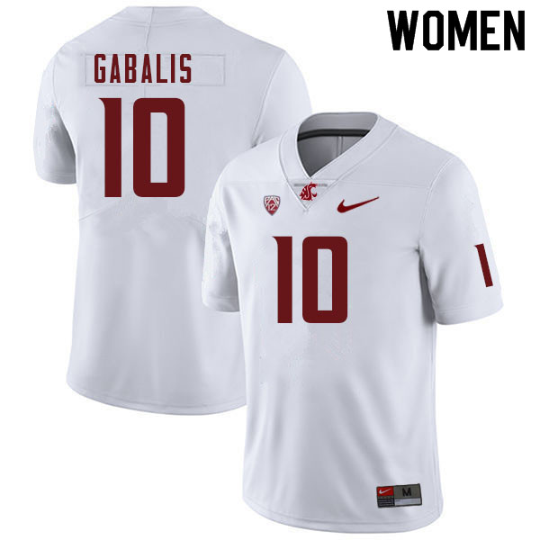Women #10 Victor Gabalis Washington Cougars College Football Jerseys Sale-White - Click Image to Close